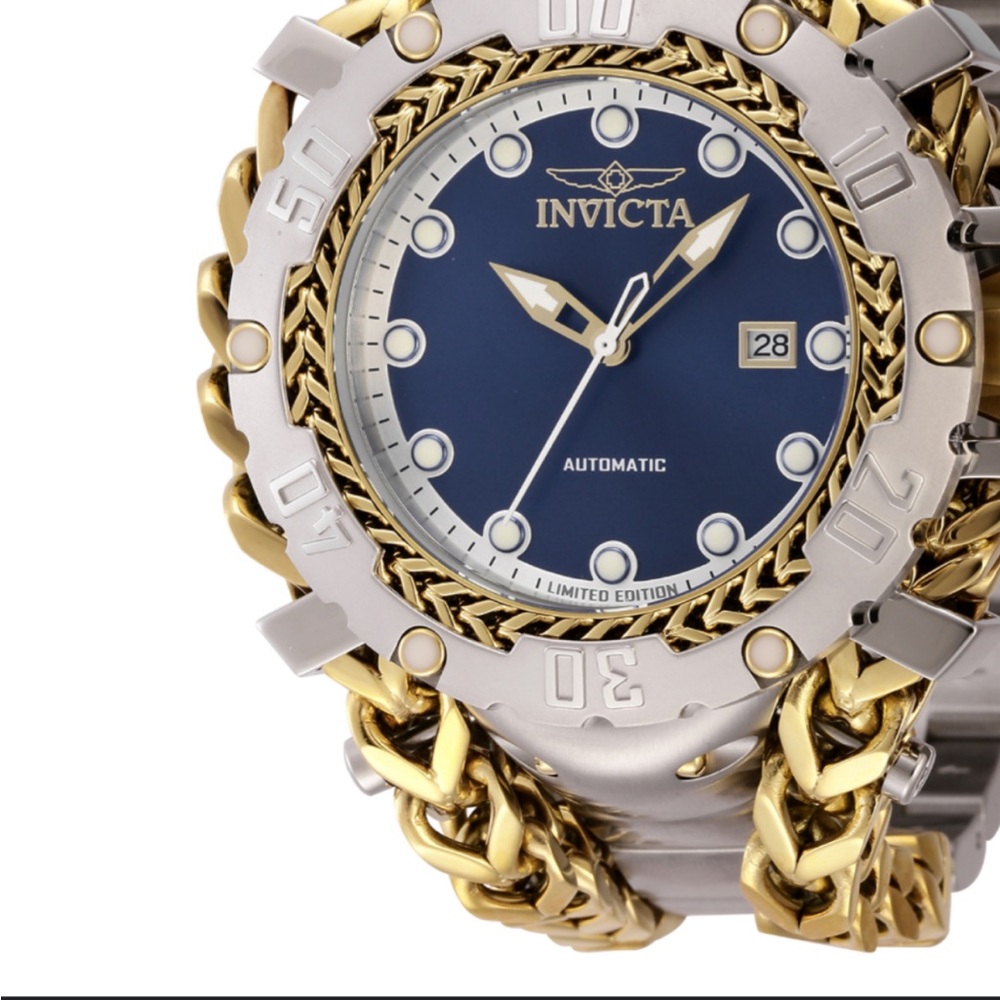 Invicta gladiator special edition Gold and Silver Watch with Blue Dial